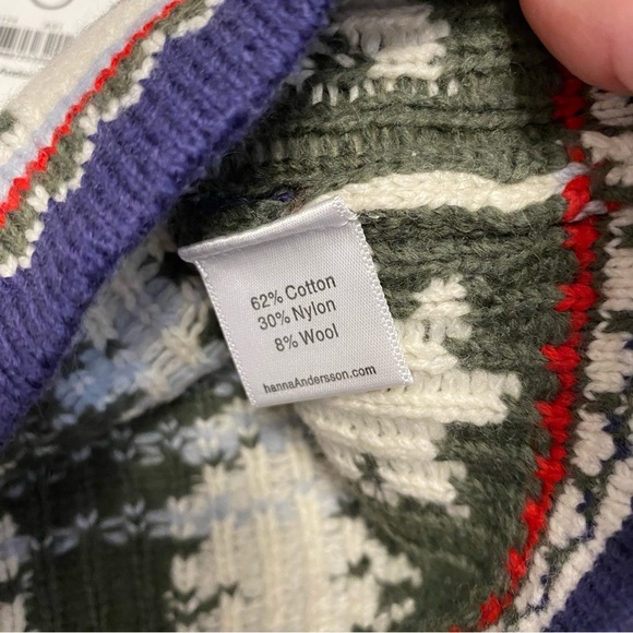 NWT Hanna Andersson Trees Winter Scene Knit Sweater Cotton Wool Christmas Nordic - Picture 4 of 9